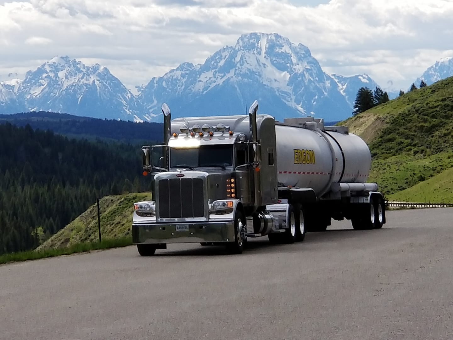 Truck in front of Mountains